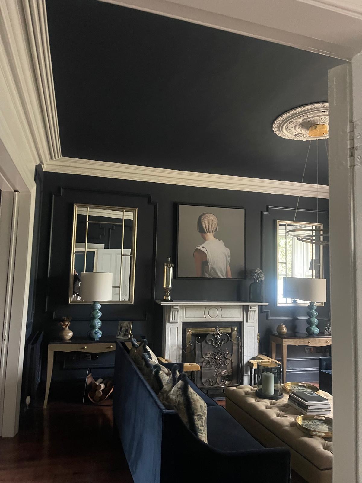 High-end dark painted interior with detailed joinery